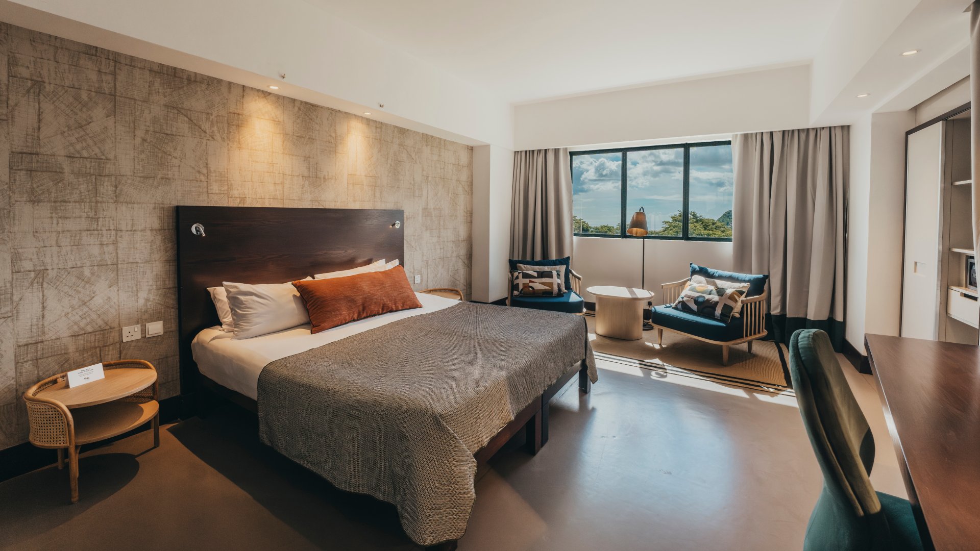 Modern and comfortable room at Voilà Hotel, during your medical stay