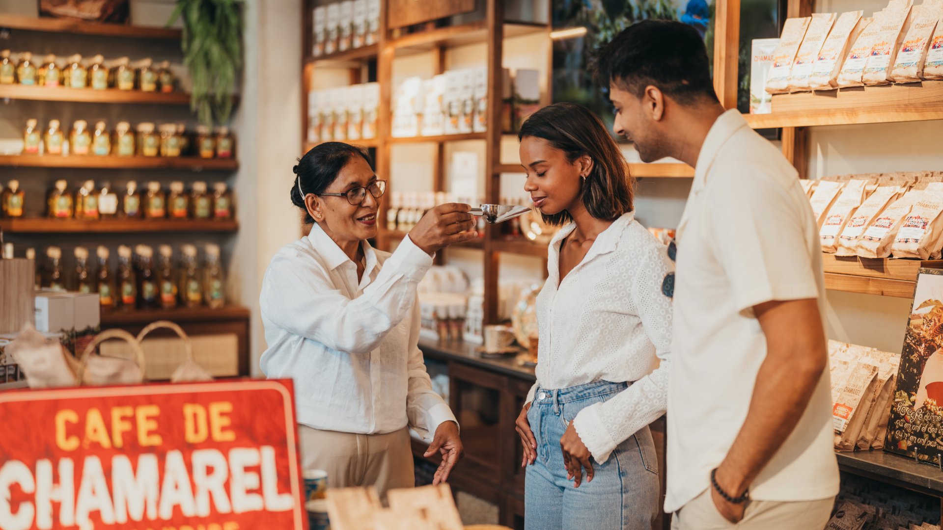 Solo traveler exploring Chamarel 7 Coloured Earth with others