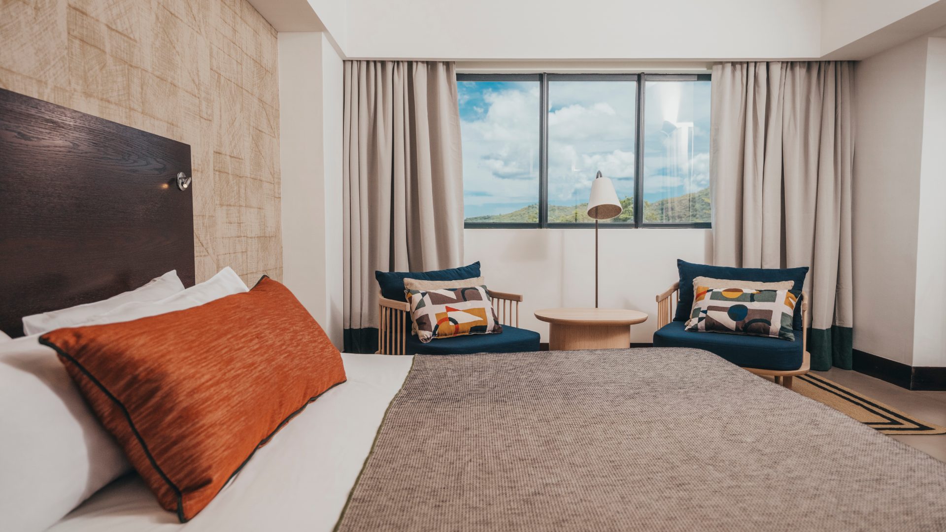 Chambre moderne de l’hôtel Voila, pensée pour les voyageurs d’affaires africains à l’île Maurice