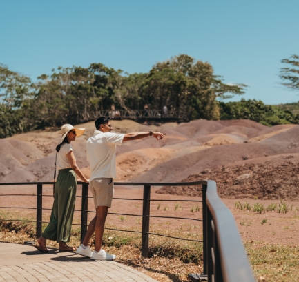 Colorful sand dunes at Chamarel Mauritius natural attraction